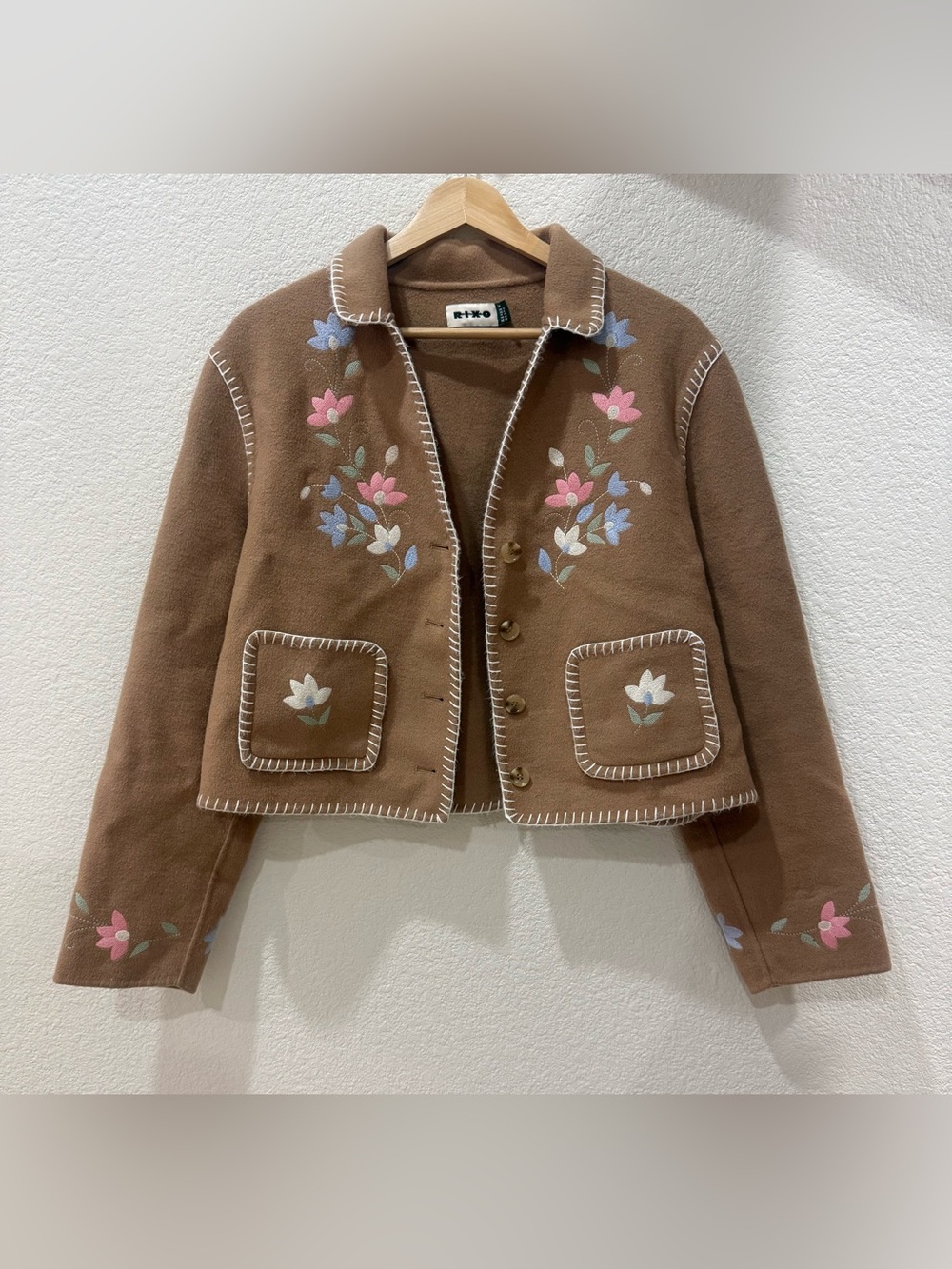 Rixo Embroidered Wool Blend Sunday Jacket - Picture 8 of 11